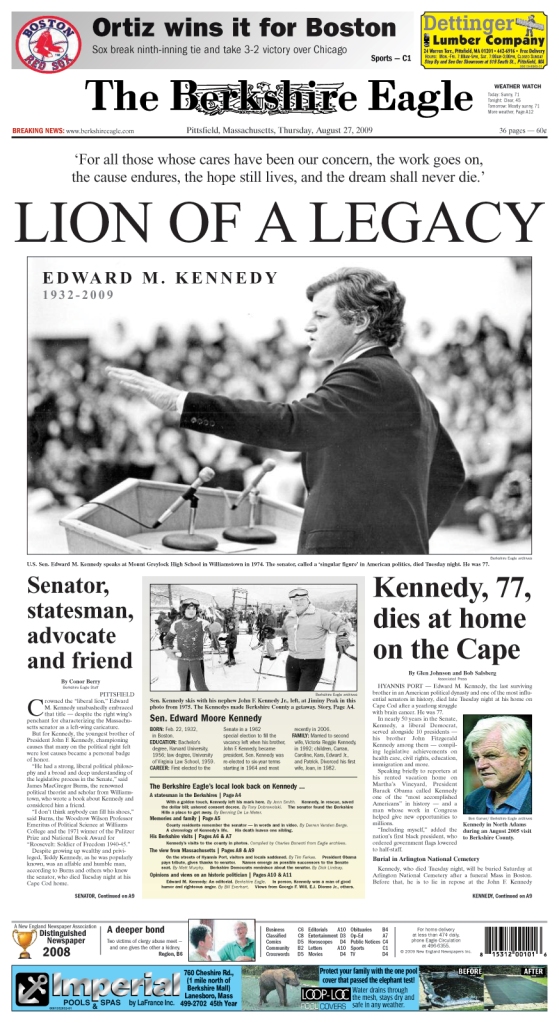 Edward Kennedy, known as the lion of the Senate, died Tuesday.